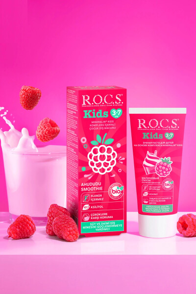 R.O.C.S. Kids Ahududu Smoothie Tadında Florürsüz Diş Macunu 45 Gr - 5