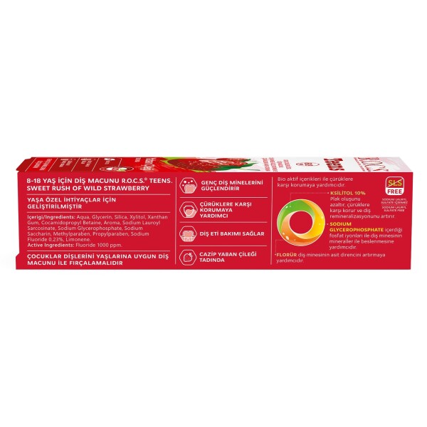 R.O.C.S. Teen Yaban Çileği Diş Macunu 8-18 Yaş 60 ml - 4