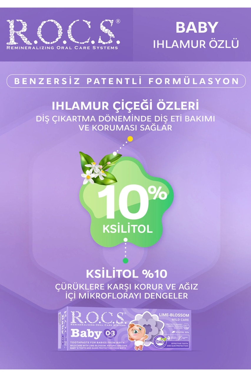 R.O.C.S.Baby Diş Macunu 0-3 Yaş 35 ml Ihlamur - 5