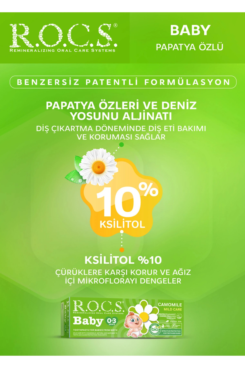 R.O.C.S.Baby Diş Macunu 0-3 Yaş 35 ml Papatya - 5