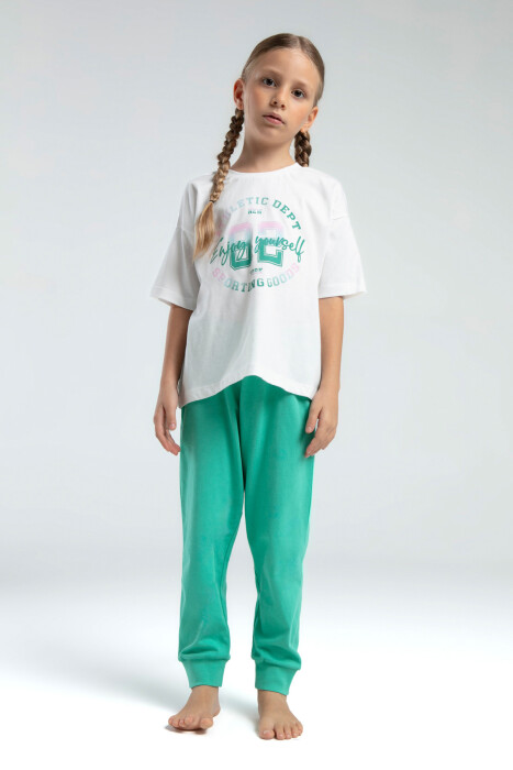 Kız Çocuk Pijama Takım 9-14 Yaş 3614 Yeşil - 2