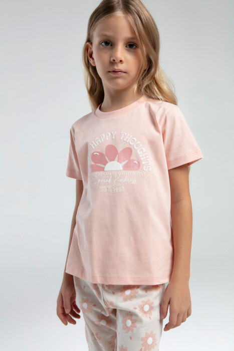 Kız Çocuk Pijama Takım 2-7 Yaş 3608-2 Somon - 2