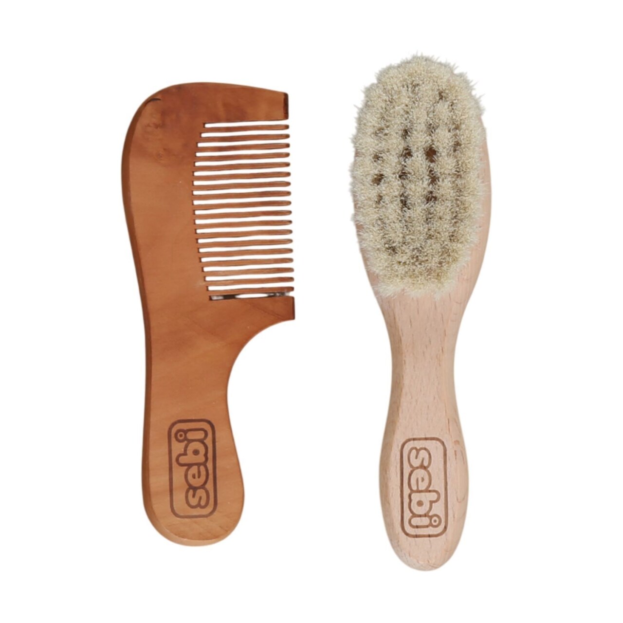 مجموعة فرشاة ومشط من شعر الماعز الطبيعي من سيبي بيبي - 1