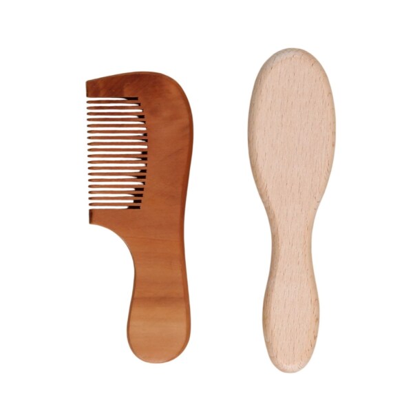 مجموعة فرشاة ومشط من شعر الماعز الطبيعي من سيبي بيبي - 2