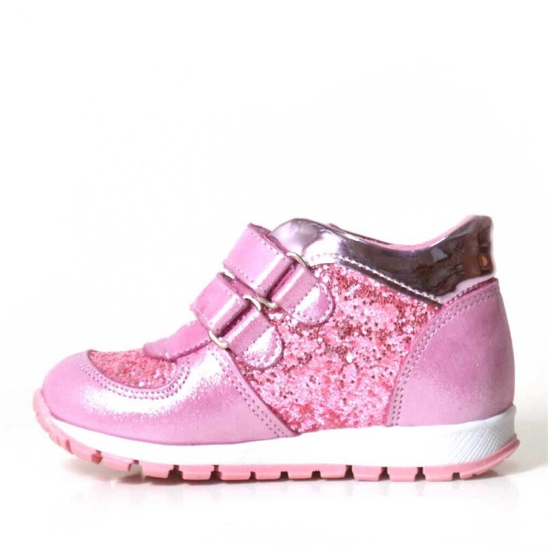 Hakiki Deri Pembe Cırtlı Kız Bebek Spor Ayakkabı - 2