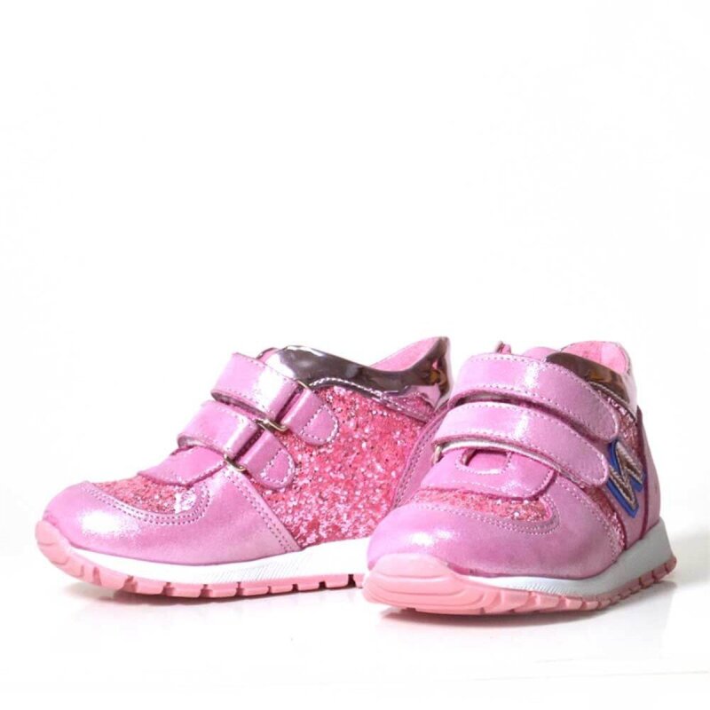 Hakiki Deri Pembe Cırtlı Kız Bebek Spor Ayakkabı - 3