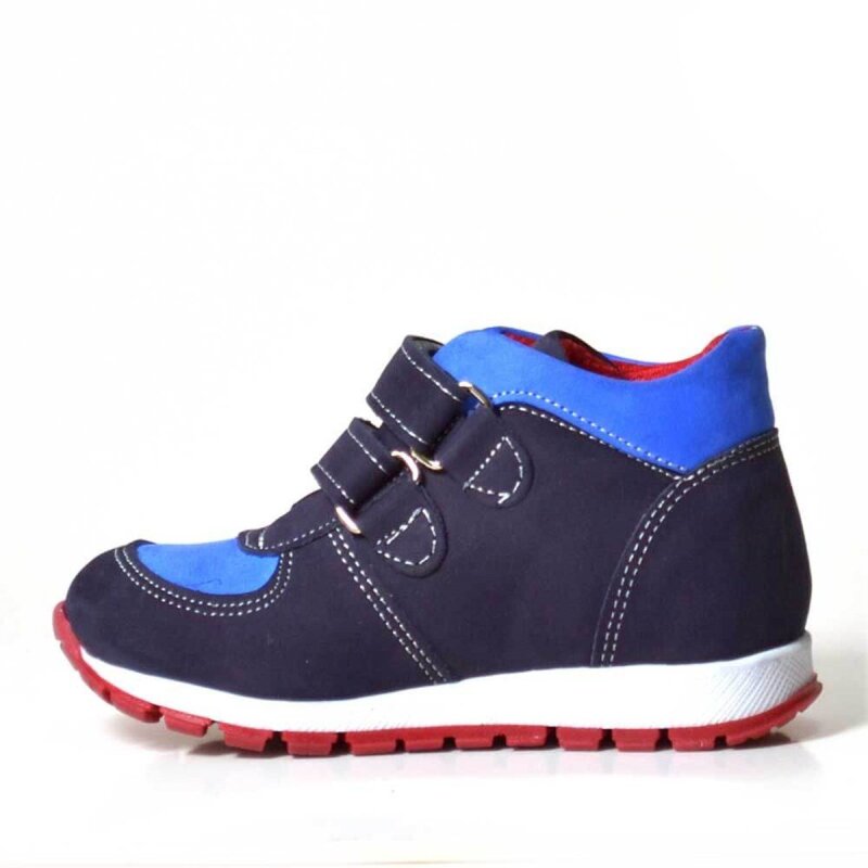 Hakiki Deri Lacivert Cırtlı Kız Erkek Bebek Spor Ayakkabı - 2