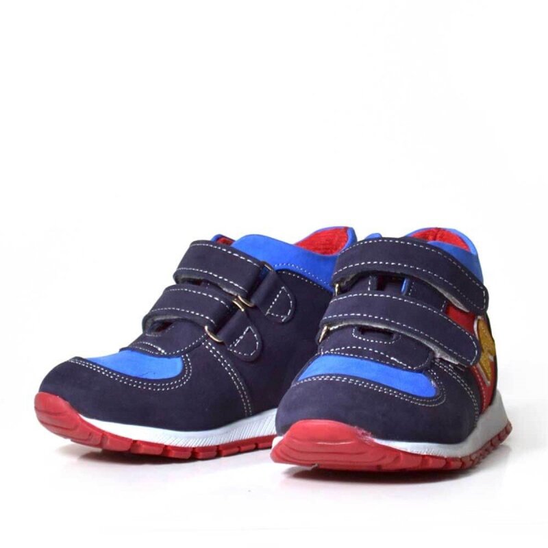 Hakiki Deri Lacivert Cırtlı Kız Erkek Bebek Spor Ayakkabı - 3