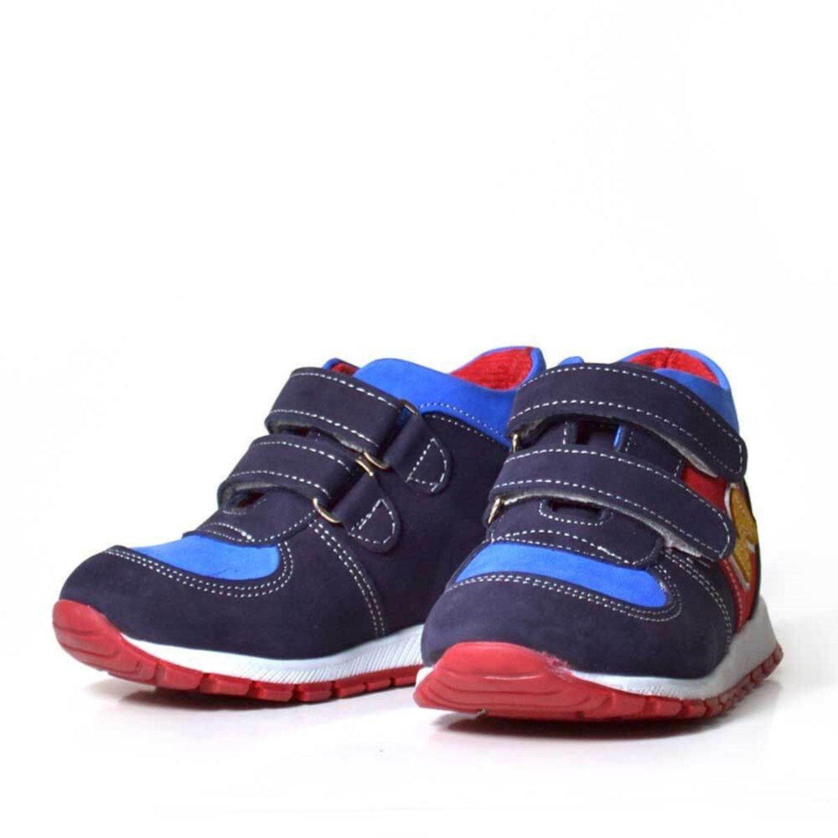 Hakiki Deri Lacivert Cırtlı Kız Erkek Bebek Spor Ayakkabı - 3
