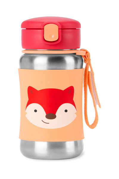 Skip Hop Zoo Pipetli Paslanmaz Çelik Suluk 350 ml Tilki - Skip Hop