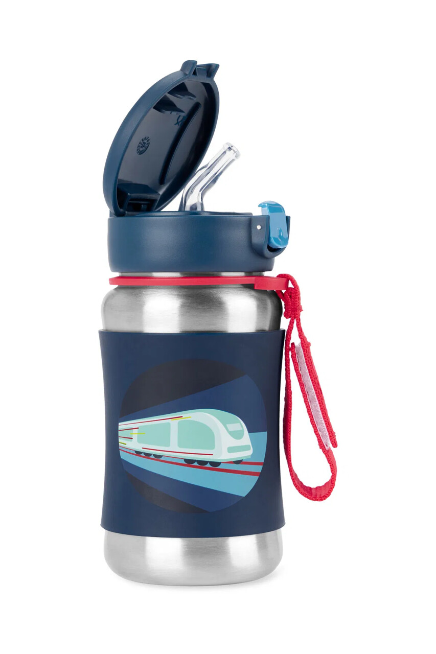 Skip Hop Zoo Pipetli Paslanmaz Çelik Suluk 350 ml Tren - 2