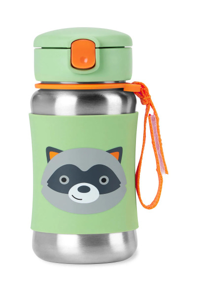 Skip Hop Zoo Pipetli Paslanmaz Çelik Suluk 350 ml Rakun - Skip Hop