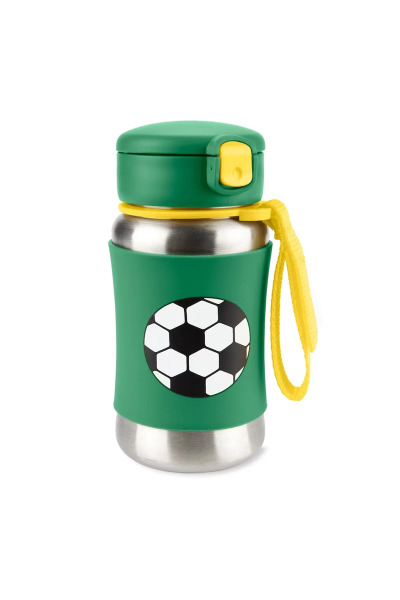 Skip Hop Zoo Pipetli Paslanmaz Çelik Suluk 350 ml Futbol - Skip Hop