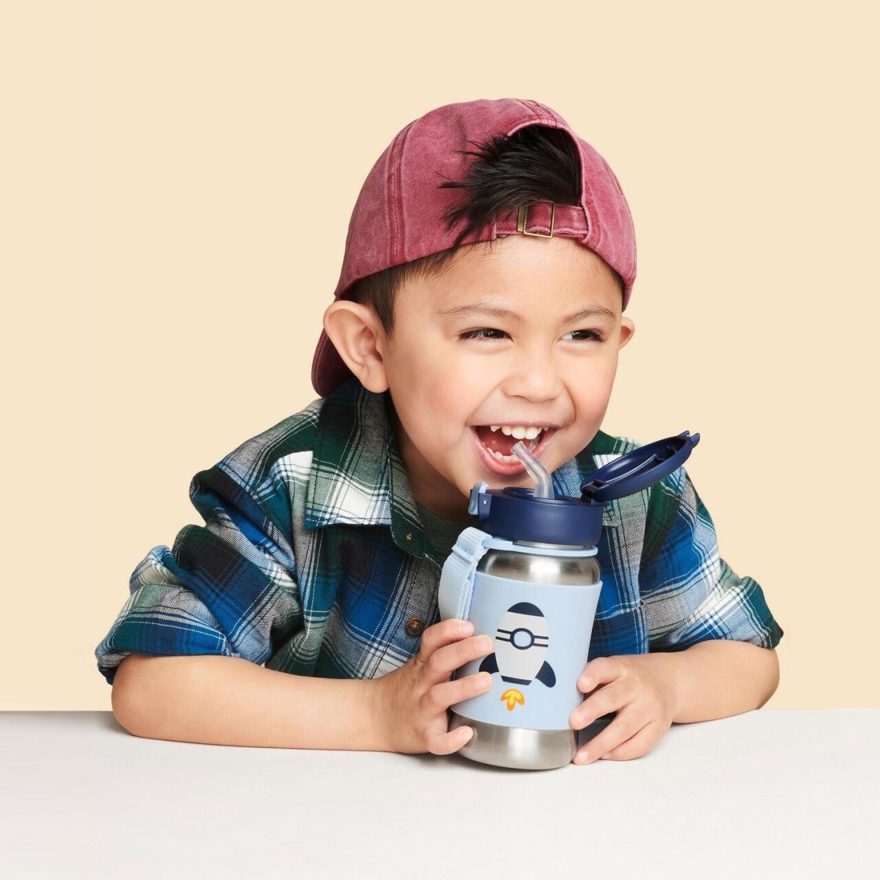 Skip Hop Zoo Pipetli Paslanmaz Çelik Suluk 350 ml Roket - 4