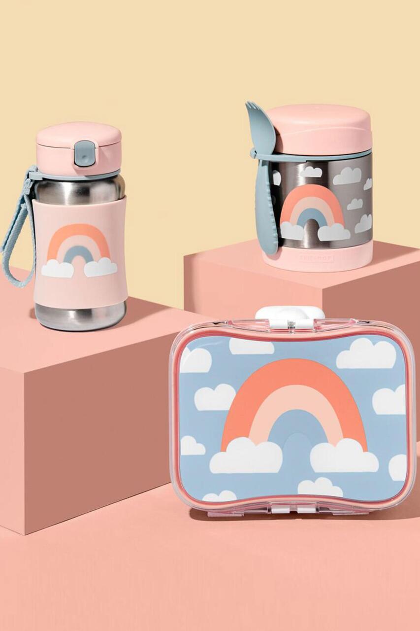 زجاجة مياه سكيب هوب زو المصنوعة من الفولاذ المقاوم للصدأ مع شفاطة، 350 مل بألوان قوس قزح - 3