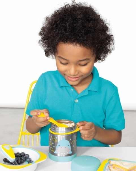 ترمس سكيب هوب زو المصنوع من الفولاذ المقاوم للصدأ، سعة 325 مل، بنقشة سمكة القرش - 5