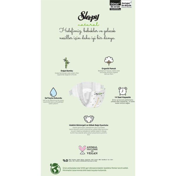 Sleepy Natural Bebek Bezi Gross Paket 7 Beden 20-30 Kg 100 Adet - 4