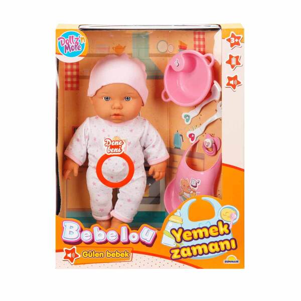 Sunman Bebelou Yemek Zamanı Sesli Bebek Seti 35 Cm 30021 - Sunman