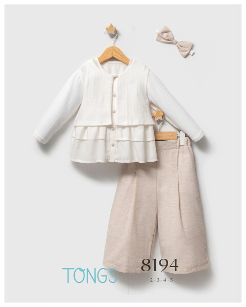 Tongs Yazlık Üçlü Takım 8194 Bej - Tongs Baby