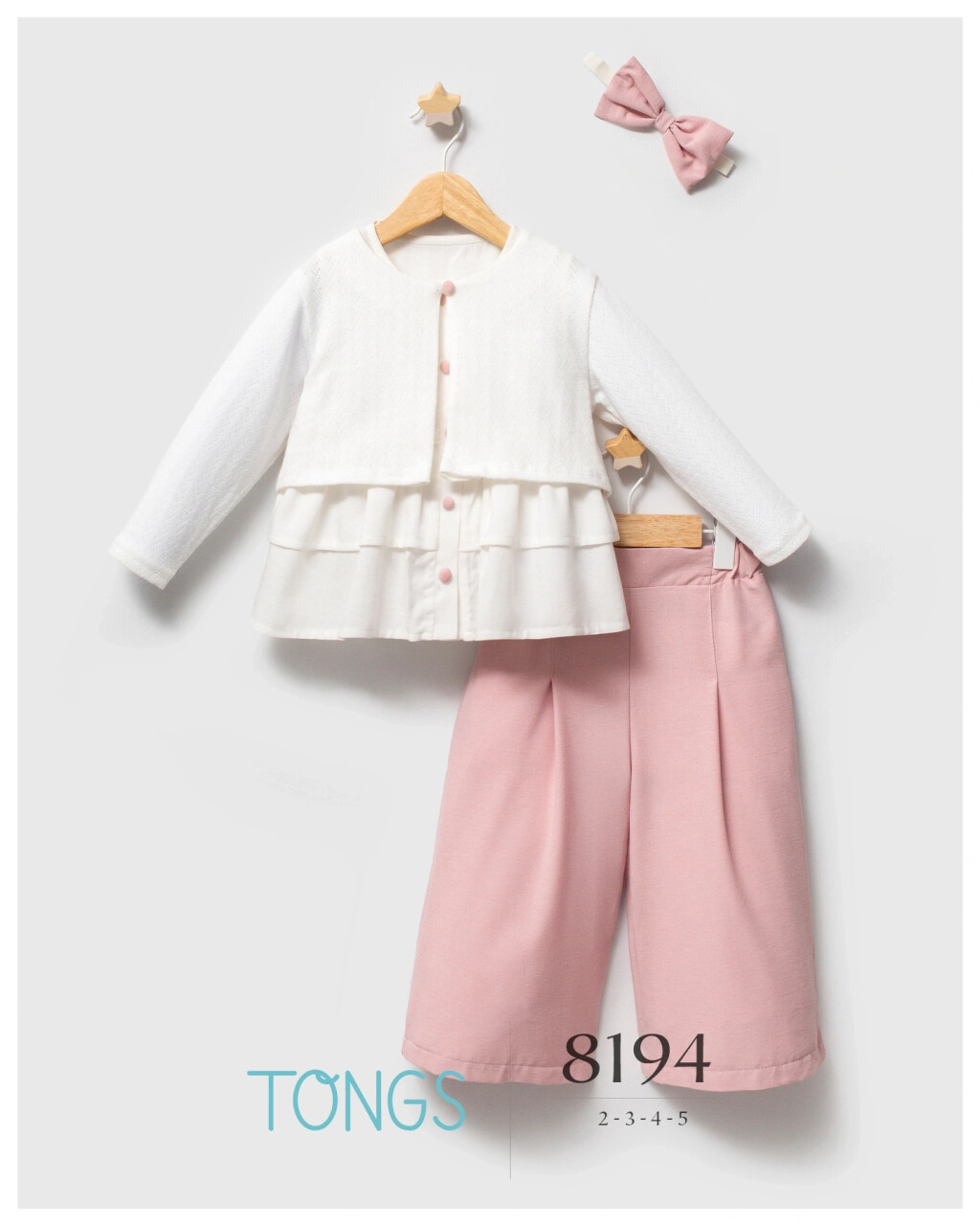 Tongs Yazlık Üçlü Takım 8194 Pembe - 1