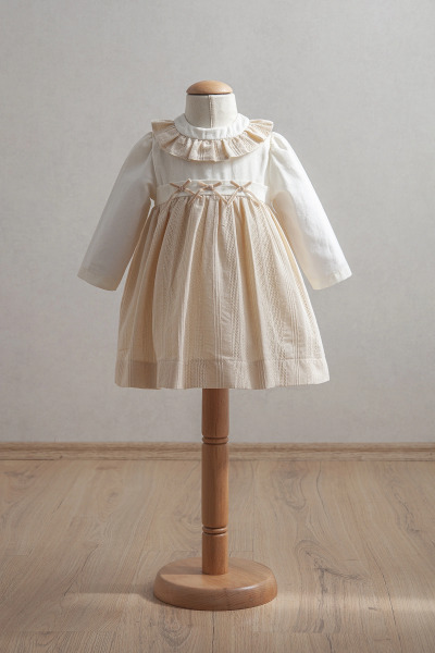 Tongs Baby Bebek Elbise 3914 Açık Sarı - Tongs Baby