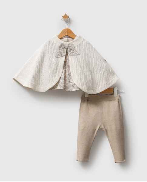 Tongs Baby Trikolu Çiçek Pançolu 3'lü Takım 8024 Ekru - Tongs Baby