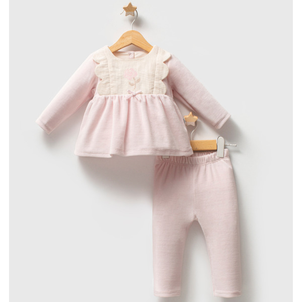 Tongs Baby Etamine 2'li Takım 5683 Pembe - Tongs Baby