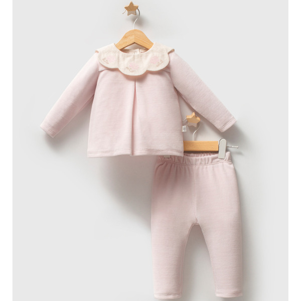 Tongs Baby Etamine 2'li Takım 5681 Pembe - Tongs Baby