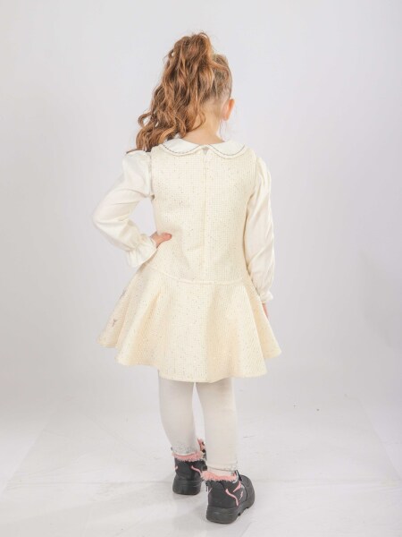 Kız Çocuk Elbise 1-5 Yaş 4746 Bej - 6