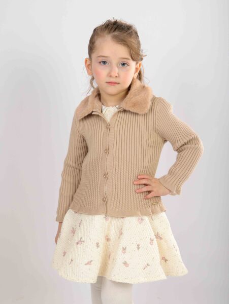 Kız Çocuk Elbise 1-5 Yaş 4746 Bej - 8