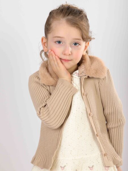 Kız Çocuk Elbise 1-5 Yaş 4746 Bej - 9