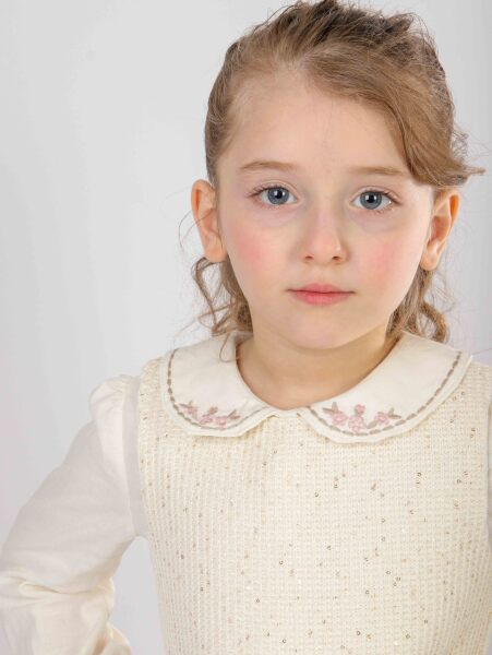 Kız Çocuk Elbise 1-5 Yaş 4746 Bej - 10