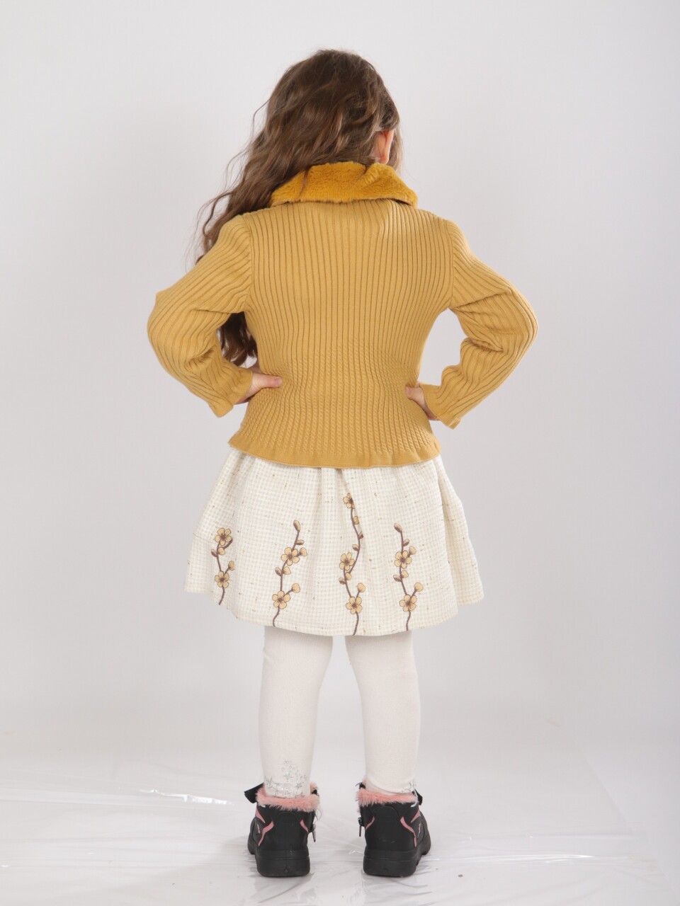 Kız Çocuk Elbise 1-5 Yaş 4749 Hardal - 2