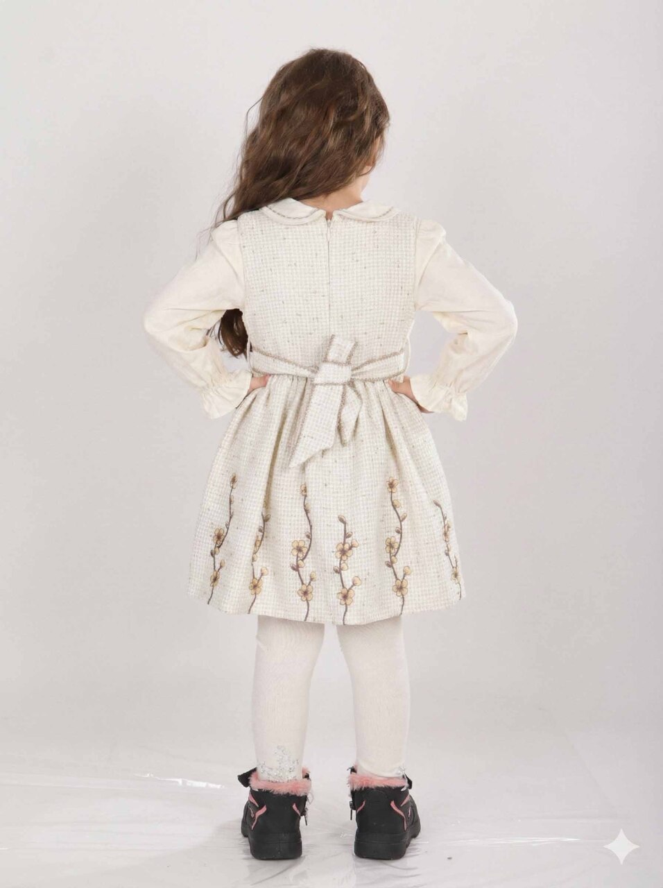 Kız Çocuk Elbise 1-5 Yaş 4749 Hardal - 4