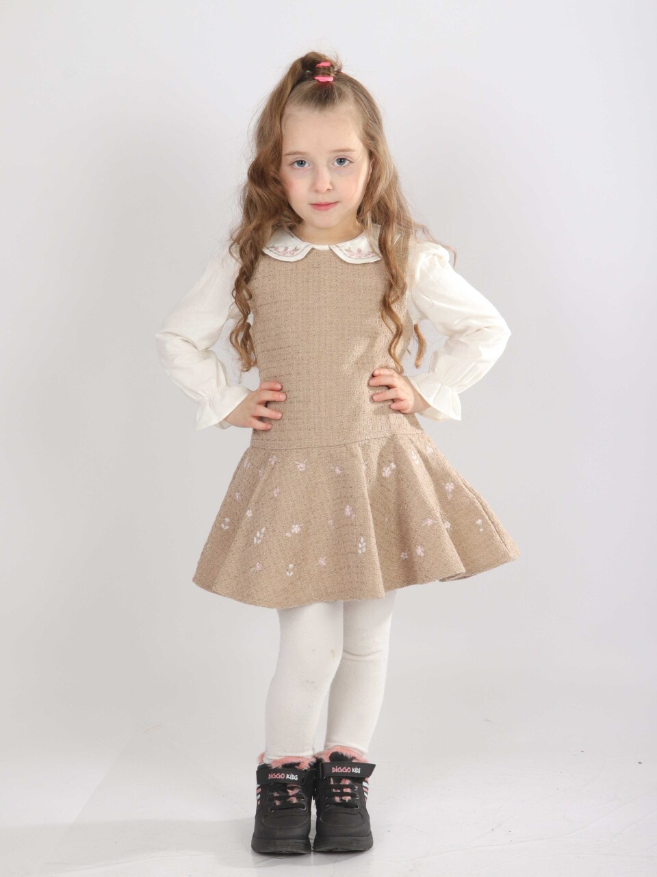 Kız Çocuk Elbise 1-5 Yaş 4727 Pembe - 4