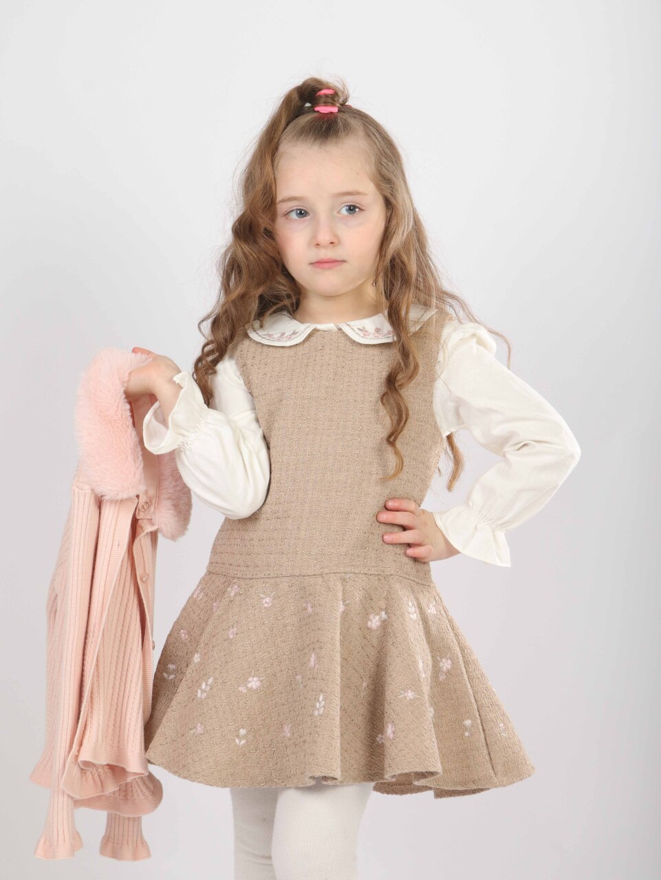 Kız Çocuk Elbise 1-5 Yaş 4727 Pembe - 9