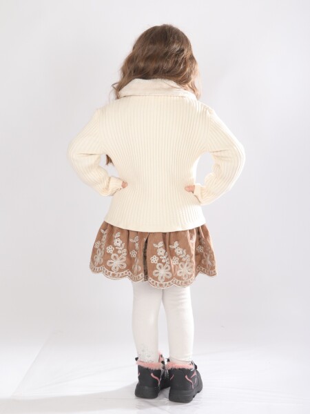 Kız Çocuk Elbise 1-5 Yaş 4734 Krem - 2