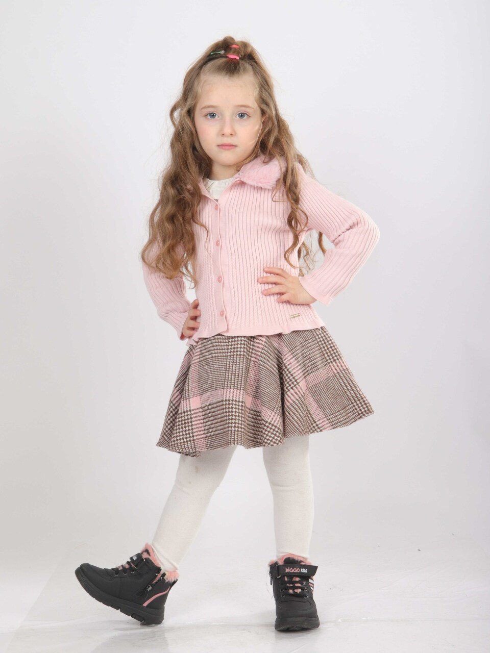 Kız Çocuk Elbise 1-5 Yaş 4815 Pembe - 1