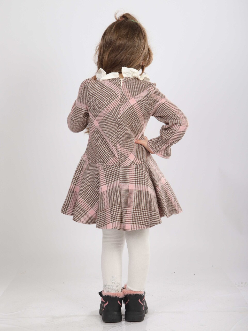 Kız Çocuk Elbise 1-5 Yaş 4815 Pembe - 4