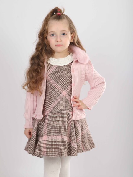 Kız Çocuk Elbise 1-5 Yaş 4815 Pembe - 7