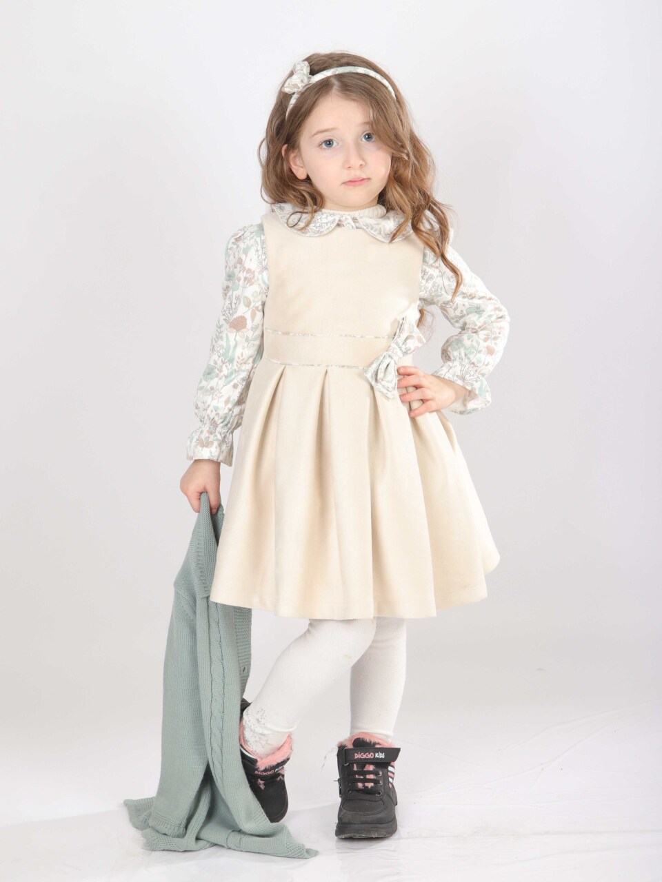 Kız Çocuk Elbise 1-5 Yaş 4828 Mint - 3