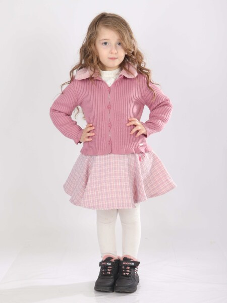 Kız Çocuk Elbise 1-5 Yaş 4812 Gül Kurusu - Top Girl