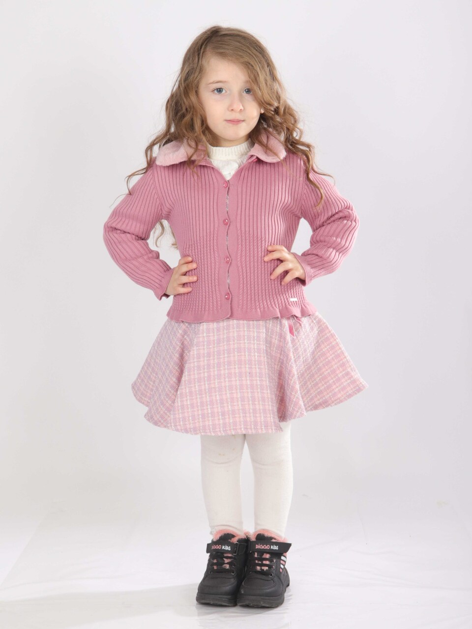 Kız Çocuk Elbise 1-5 Yaş 4812 Gül Kurusu - 1