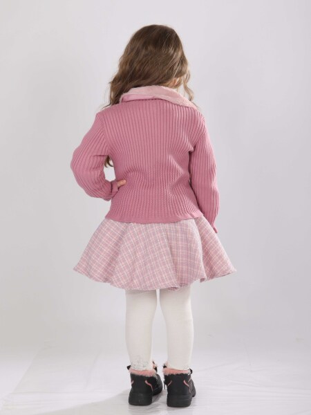 Kız Çocuk Elbise 1-5 Yaş 4812 Gül Kurusu - 3