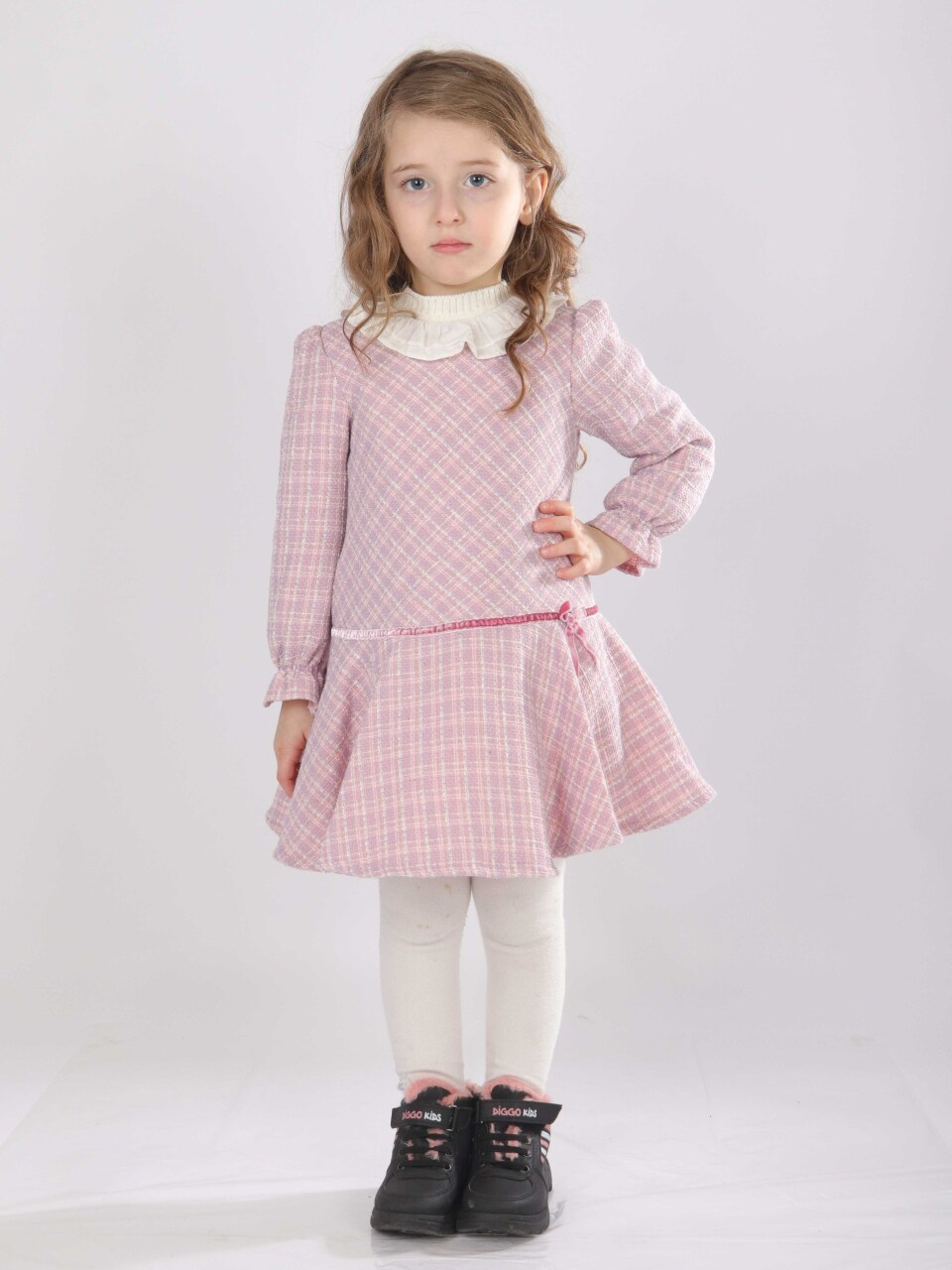 Kız Çocuk Elbise 1-5 Yaş 4812 Gül Kurusu - 5