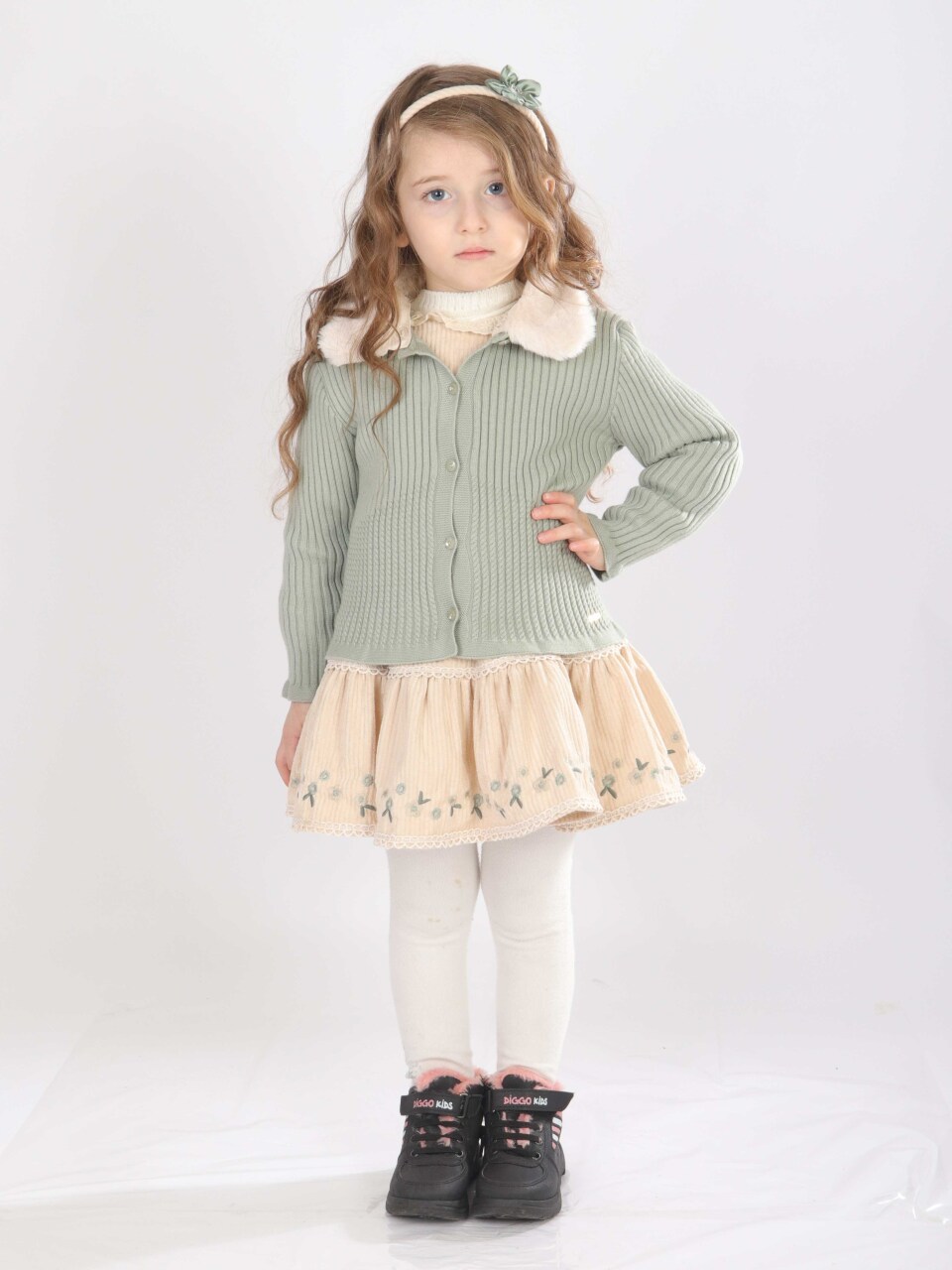 Kız Çocuk Elbise 1-5 Yaş 4801 Mint - 1