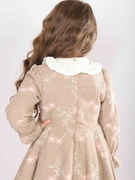 Kız Çocuk Elbise 1-5 Yaş 4819 Krem - 8