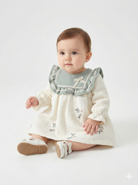 Kız Çocuk Elbise 3-12 Ay 4792 Mint - 1