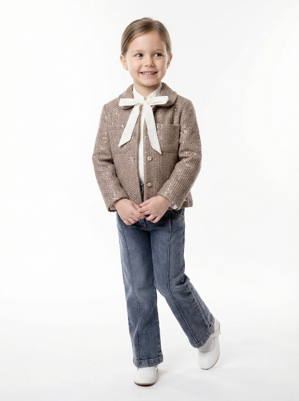 Kız Çocuk Alt Üst Takım 3-7 Yaş 4752 Kahverengi - 1