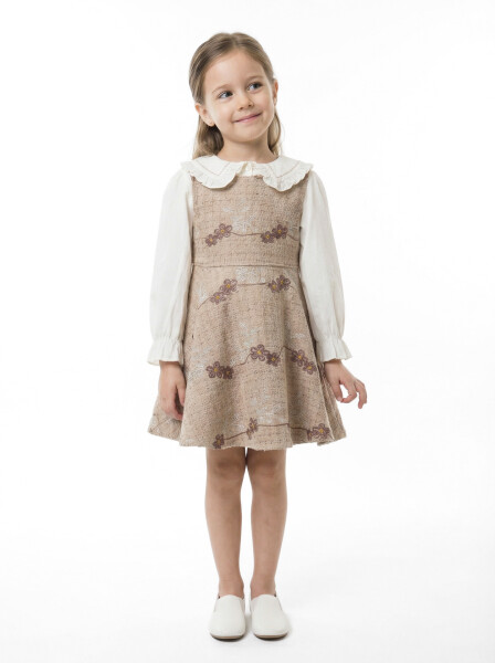 Kız Çocuk Elbise 3-7 Yaş 4770 Hardal - 3